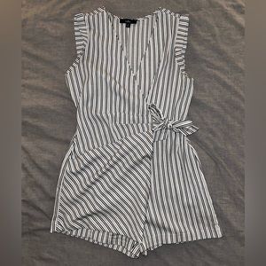 Blue and White stripe romper.